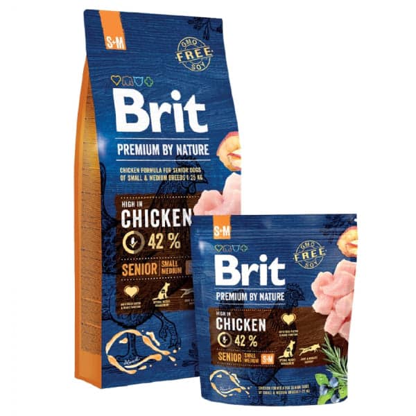 BRIT PREMIUM BY NATURE SENIOR S/M sausā barība suņiem Vista 3kg